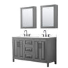 Custom image for Dark Gray with Matte Black Trim / White Cultured Marble / Medicine Cabinets