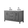 Custom image for Dark Gray with Matte Black Trim / White Cultured Marble / No Mirror