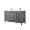 Custom image for Dark Gray with Polished Chrome Trim / Carrara Cultured Marble / No Mirror