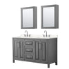 Custom image for Dark Gray with Polished Chrome Trim / Carrara Cultured Marble / Medicine Cabinets