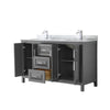 Custom image for Dark Gray with Polished Chrome Trim / White Carrara Marble / No Mirror