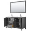 Custom image for Dark Gray with Polished Chrome Trim / White Cultured Marble / 58