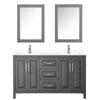 Custom image for Dark Gray with Polished Chrome Trim / White Cultured Marble / Medicine Cabinets