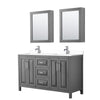 Custom image for Dark Gray with Polished Chrome Trim / White Cultured Marble / Medicine Cabinets