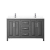 Custom image for Dark Gray with Polished Chrome Trim / White Cultured Marble / No Mirror