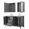 Custom image for Dark Gray with Polished Chrome Trim / White Cultured Marble / Medicine Cabinets