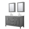 Custom image for Dark Gray with Polished Chrome Trim / White Cultured Marble / Medicine Cabinets