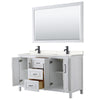 Custom image for White with Matte Black Trim / Carrara Cultured Marble / 58