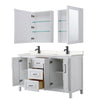 Custom image for White with Matte Black Trim / Carrara Cultured Marble / Medicine Cabinets
