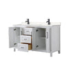 Custom image for White with Matte Black Trim / Carrara Cultured Marble / No Mirror