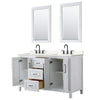 Custom image for White with Matte Black Trim / Carrara Cultured Marble / 24
