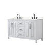 Custom image for White with Matte Black Trim / Carrara Cultured Marble / No Mirror