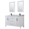 Custom image for White with Matte Black Trim / White Carrara Marble / 24