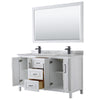 Custom image for White with Matte Black Trim / White Carrara Marble / 58