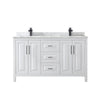 Custom image for White with Matte Black Trim / White Carrara Marble / No Mirror