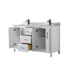Custom image for White with Matte Black Trim / White Carrara Marble / No Mirror