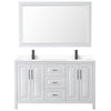 Custom image for White with Matte Black Trim / White Cultured Marble / 58