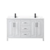 Custom image for White with Matte Black Trim / White Cultured Marble / No Mirror