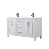 Custom image for White with Matte Black Trim / White Cultured Marble / No Mirror