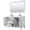 Custom image for White with Matte Black Trim / White Cultured Marble / 58