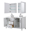 Custom image for White with Matte Black Trim / White Cultured Marble / Medicine Cabinets