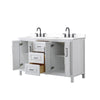 Custom image for White with Matte Black Trim / White Cultured Marble / No Mirror