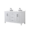 Custom image for White with Matte Black Trim / White Cultured Marble / No Mirror