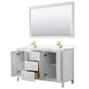 Custom image for White with Brushed Gold Trim / Carrara Cultured Marble / 58