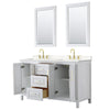 Custom image for White with Brushed Gold Trim / Carrara Cultured Marble / 24