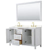 Custom image for White with Brushed Gold Trim / Carrara Cultured Marble / 58