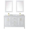 Custom image for White with Brushed Gold Trim / White Carrara Marble / 24