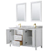 Custom image for White with Brushed Gold Trim / White Carrara Marble / 24