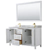 Custom image for White with Brushed Gold Trim / White Carrara Marble / 58