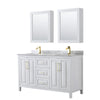 Custom image for White with Brushed Gold Trim / White Carrara Marble / Medicine Cabinets