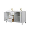 Custom image for White with Brushed Gold Trim / White Cultured Marble / No Mirror