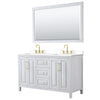 Custom image for White with Brushed Gold Trim / White Cultured Marble / 58