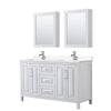 Custom image for White with Polished Chrome Trim / Carrara Cultured Marble / Medicine Cabinets