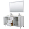 Custom image for White with Polished Chrome Trim / Carrara Cultured Marble / 58