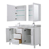 Custom image for White with Polished Chrome Trim / White Carrara Marble / Medicine Cabinets