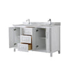 Custom image for White with Polished Chrome Trim / White Carrara Marble / No Mirror