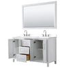 Custom image for White with Polished Chrome Trim / White Cultured Marble / 58