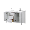 Custom image for White with Polished Chrome Trim / White Cultured Marble / No Mirror