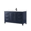 Custom image for Dark Blue with Matte Black Trim / White Cultured Marble / No Mirror