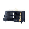 Custom image for Dark Blue with Brushed Gold Trim / Carrara Cultured Marble / No Mirror