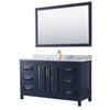 Custom image for Dark Blue with Brushed Gold Trim / White Carrara Marble / 58