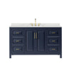Custom image for Dark Blue with Brushed Gold Trim / Giotto Quartz / No Mirror