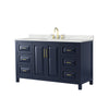 Custom image for Dark Blue with Brushed Gold Trim / Giotto Quartz / No Mirror