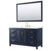 Custom image for Dark Blue with Brushed Gold Trim / White Cultured Marble / 58