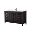 Custom image for Dark Espresso with Polished Chrome Trim / Carrara Cultured Marble / No Mirror