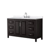 Custom image for Dark Espresso with Polished Chrome Trim / White Quartz / No Mirror